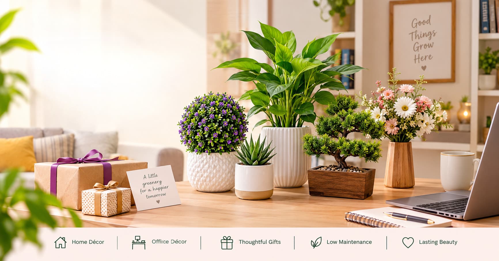 Artificial Plants for Every Space: Easy Home & Office Décor Ideas and Thoughtful Gift Options