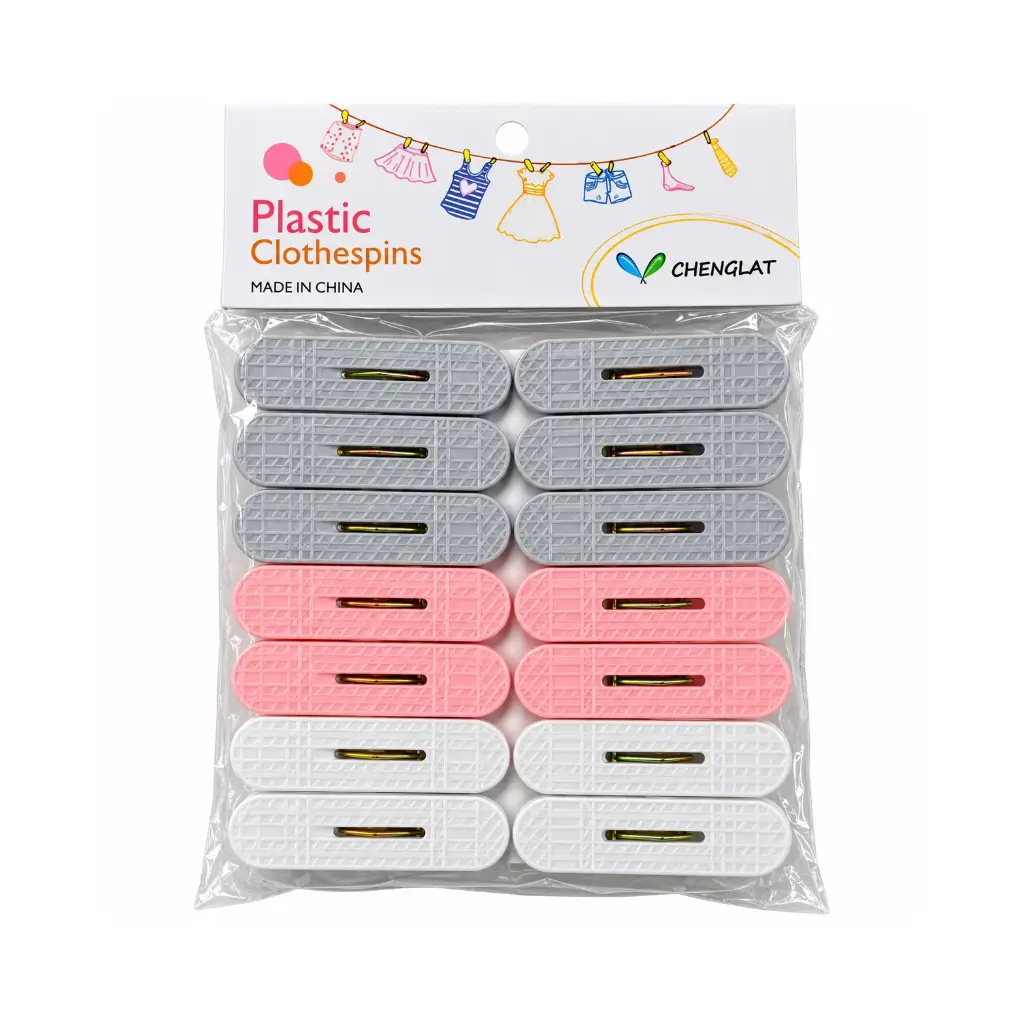 PLASTIC CLOTHESPIN CLOTH CLIP (16 PIECES)