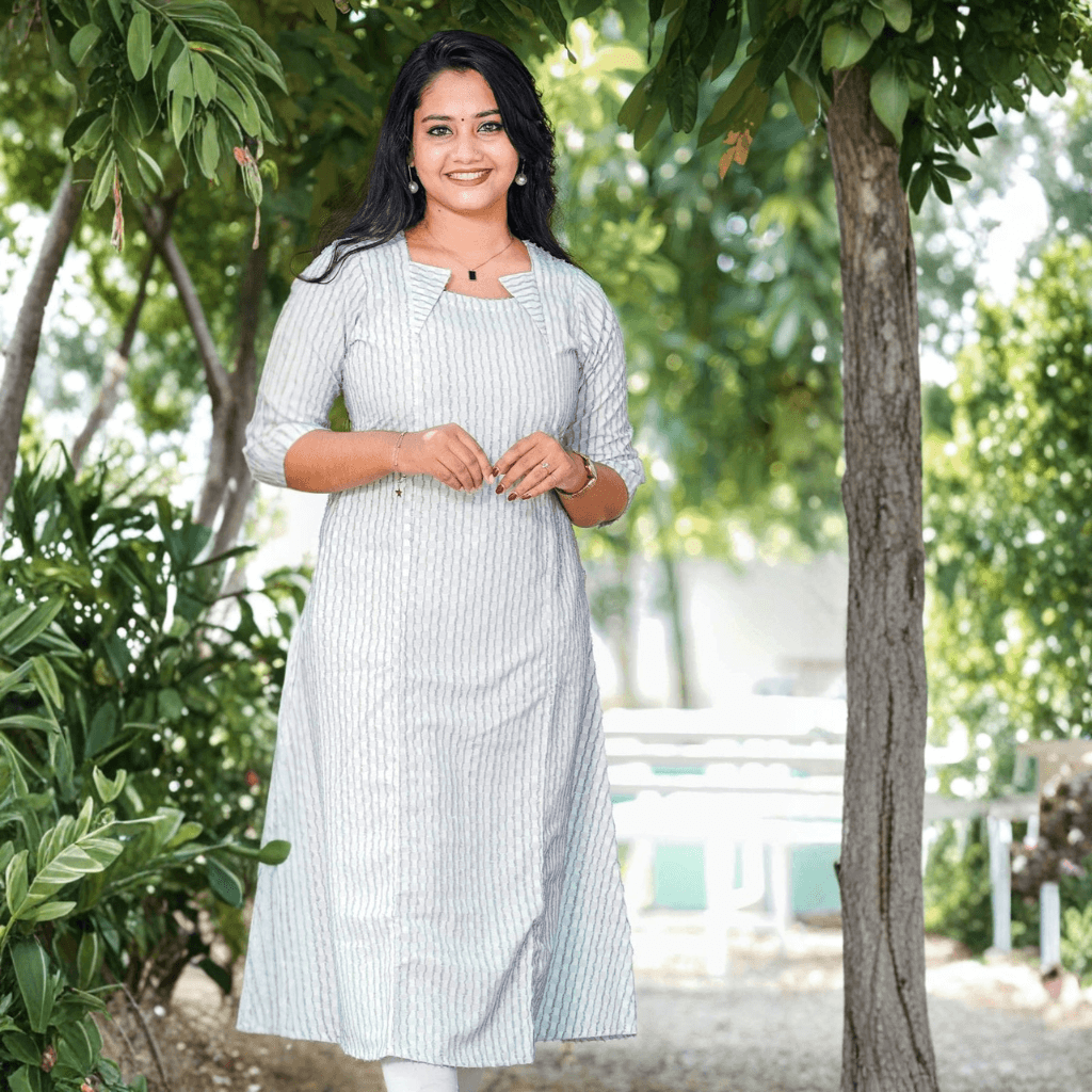 GREY TONED KURTI ( A LINE )
