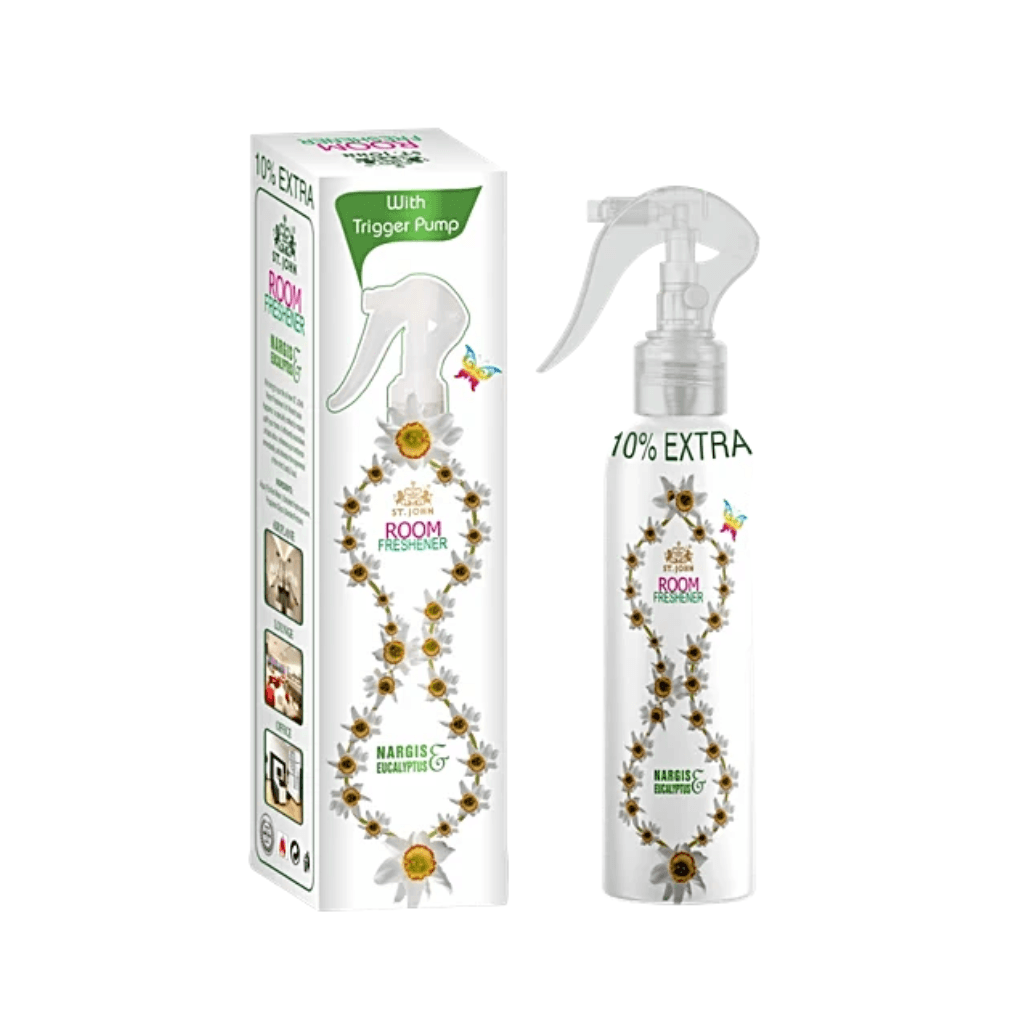 St.john Room Freshener Spray - With Trigger Pump, For Home & Office, Nargis & Eucalyptus, 220 ml