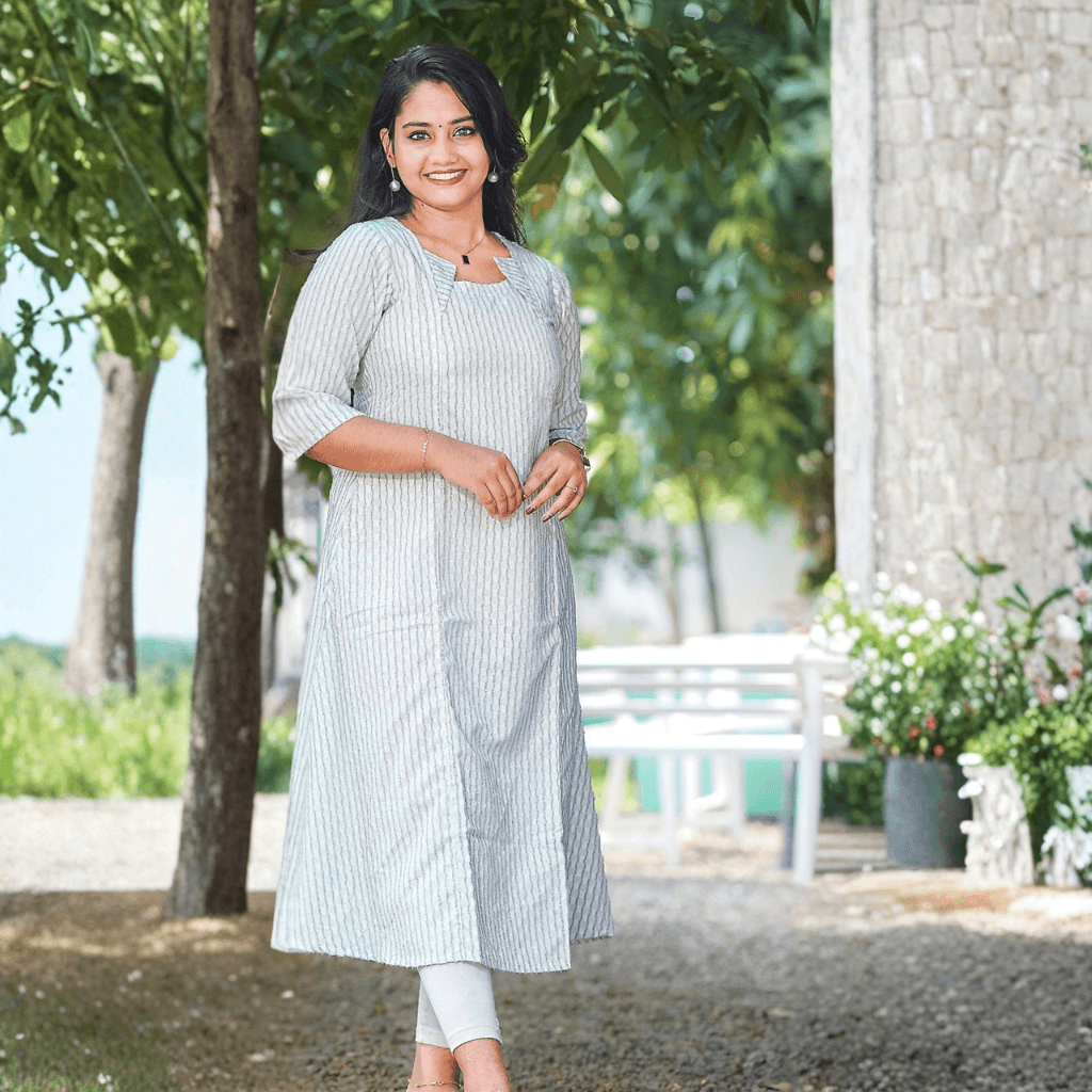 IVORY  KURTI ( A LINE )