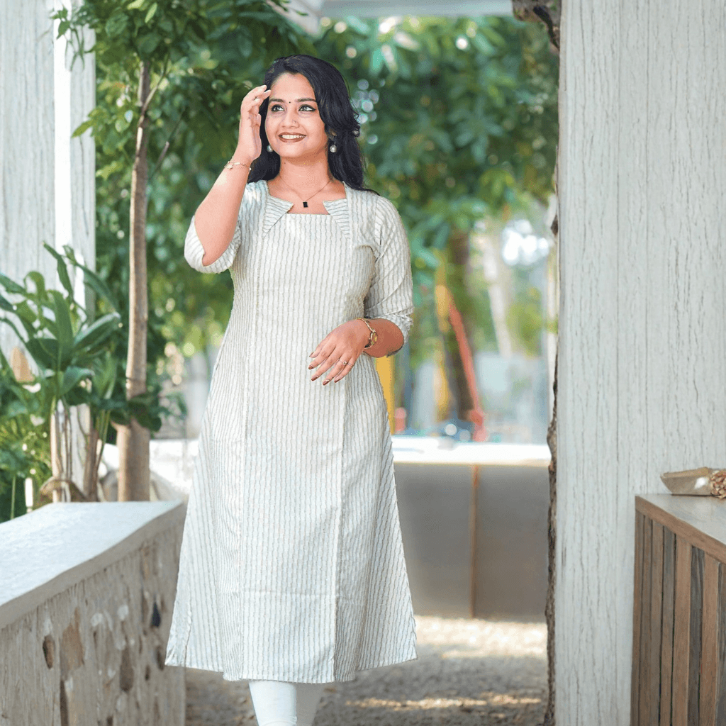 OLIVE SLATE CHIC KURTI ( A LINE )