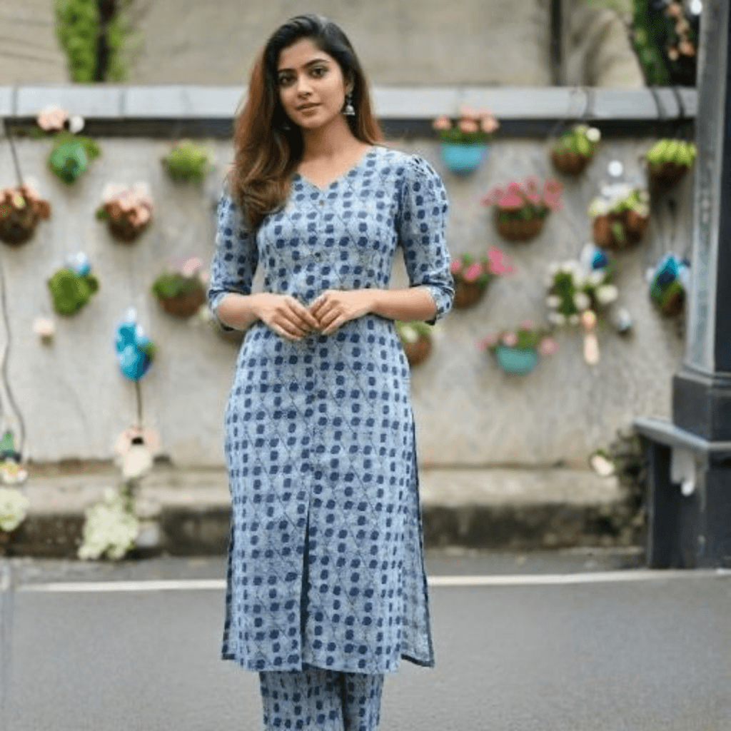 INDIGO MIST ELEGANCE KURTI(WITH LINING CODESET)