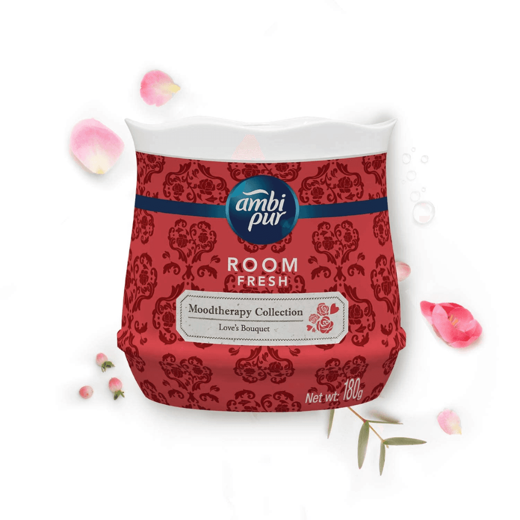 Ambi Pur MoodTherapy collection Room Fresh Gel, Love s Bouquet - Rose, 180gm