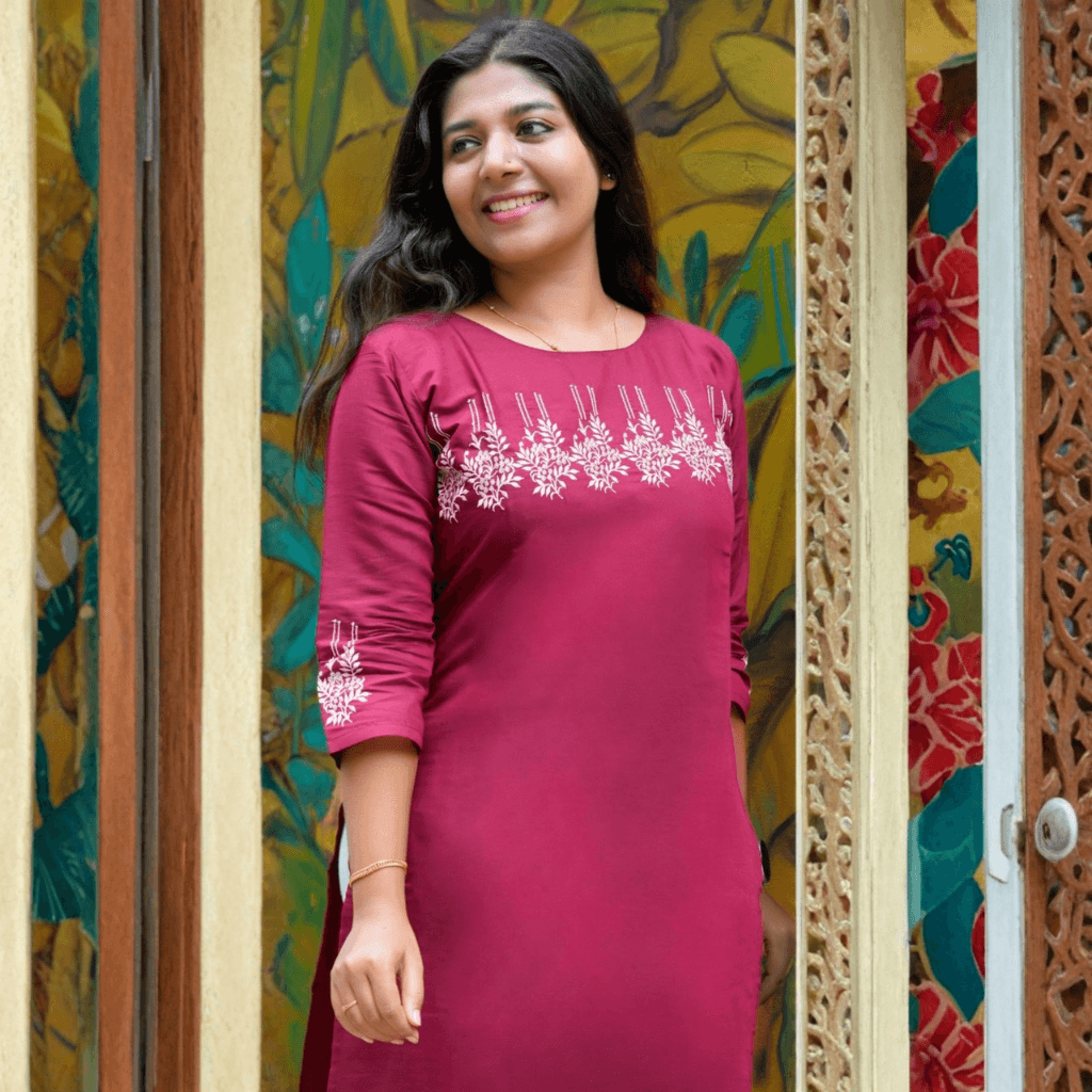 PLUM PETAL KURTI (  WITH LINING  )