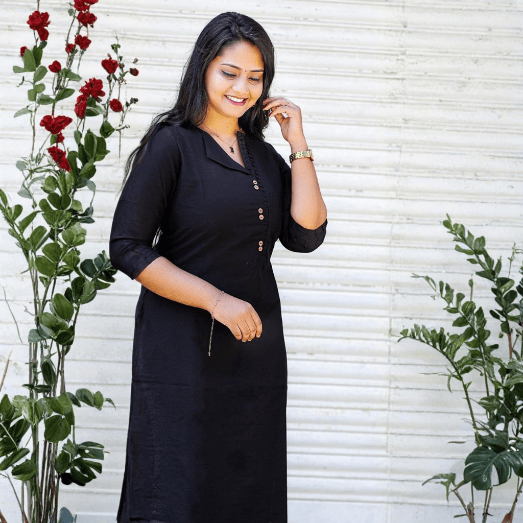 JET BLACK KURTI ( WITH LINING )