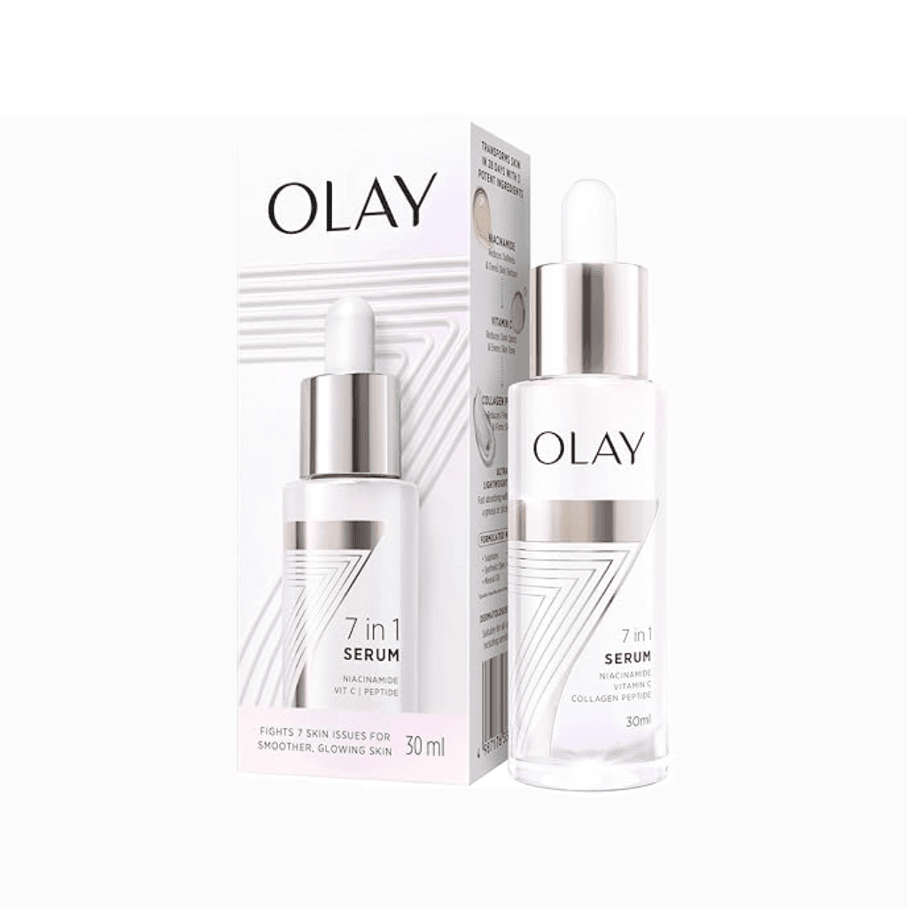 Olay 7in1 Ultra-light Face Serum | Niacinamide, Vitamin C, Collagen Peptides | Fights 7 Issues for Smooth & Glowing Skin | Normal to Oily Skin | Dermatologically Tested | Non Comedogenic | 30ml