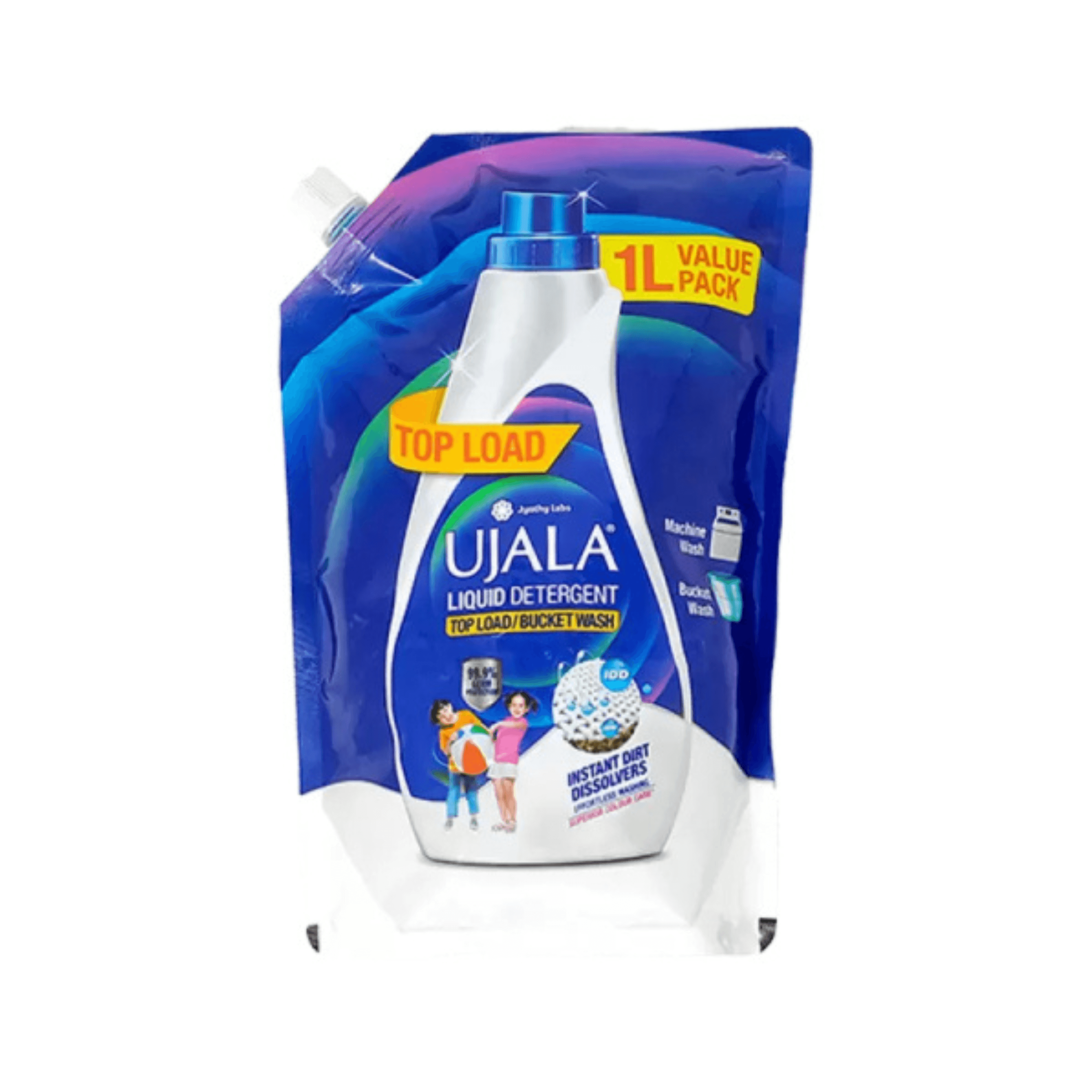 Ujala Top Load Liquid Detergent Super Saver 1L Refill Pack | Designed For Tough Dirt Removal | Superior Colour Care with Refreshing Fragrance | Ideal for Bucket Wash and Top Load Washing Machines