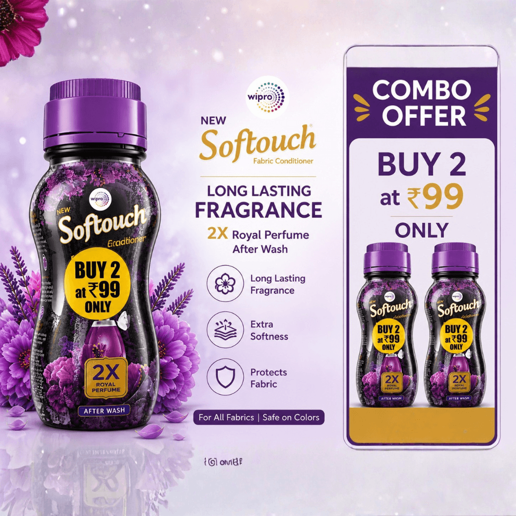 Softouch 2X ROYAL PERFUME FABRIC CONDITIONER.