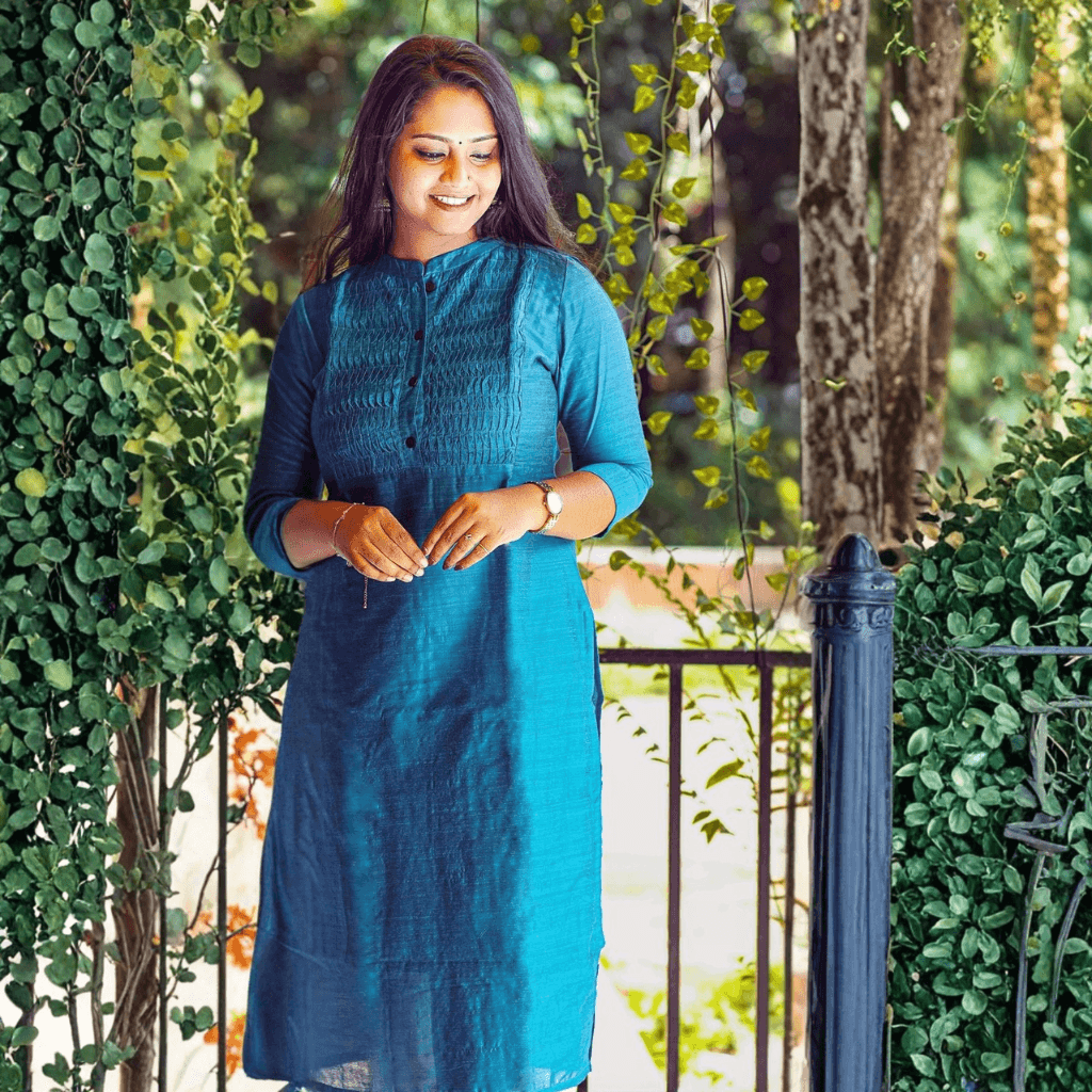 BLUE AURA KURTI(WITH LINING)