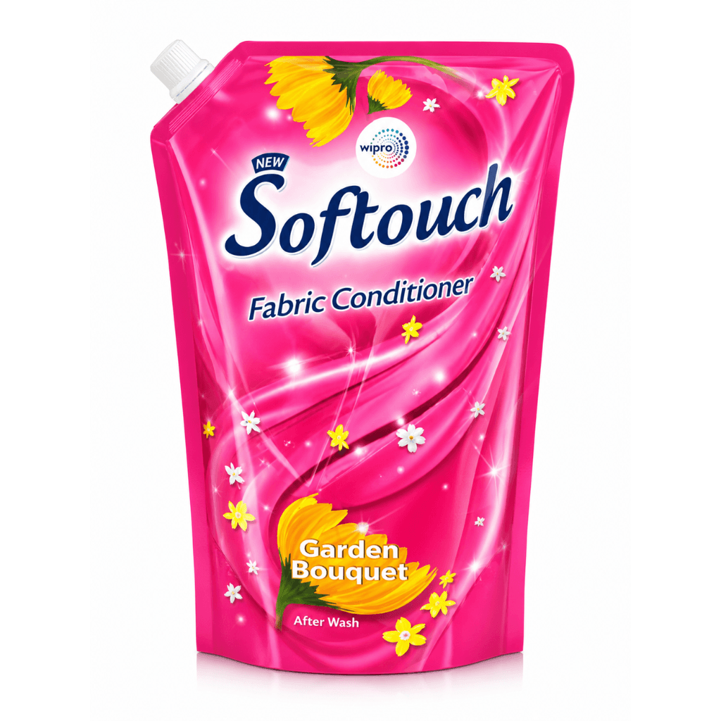 Softouch Garden Bouquet 2L Fabric Conditioner with Encapsulation Technology| After Wash Liquid Fabric Softener With Antibacterial Protection & Long-Lasting Jasmine & Fresh Roses Fragrance