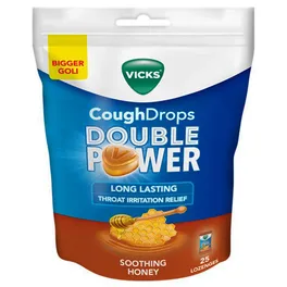 VICKS DOUBLE POWER STANDEE POUCH 25s HONEY