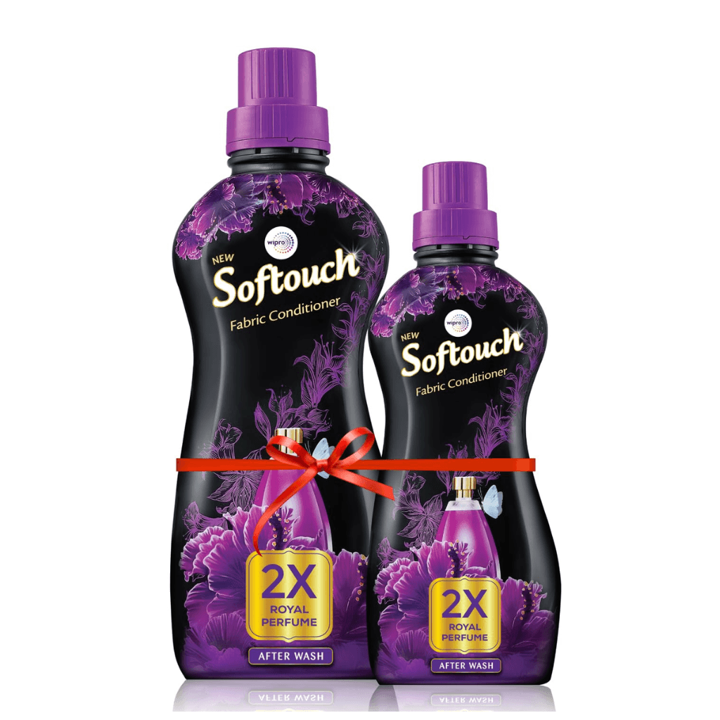 Softouch 2X Royal Perfume 800+210ml Fabric Conditioner with Bergamot, Grapefruit & Jasmine| After Wash Liquid Fabric Softener with & Long-Lasting Fragrance| Suitable for All Clothes