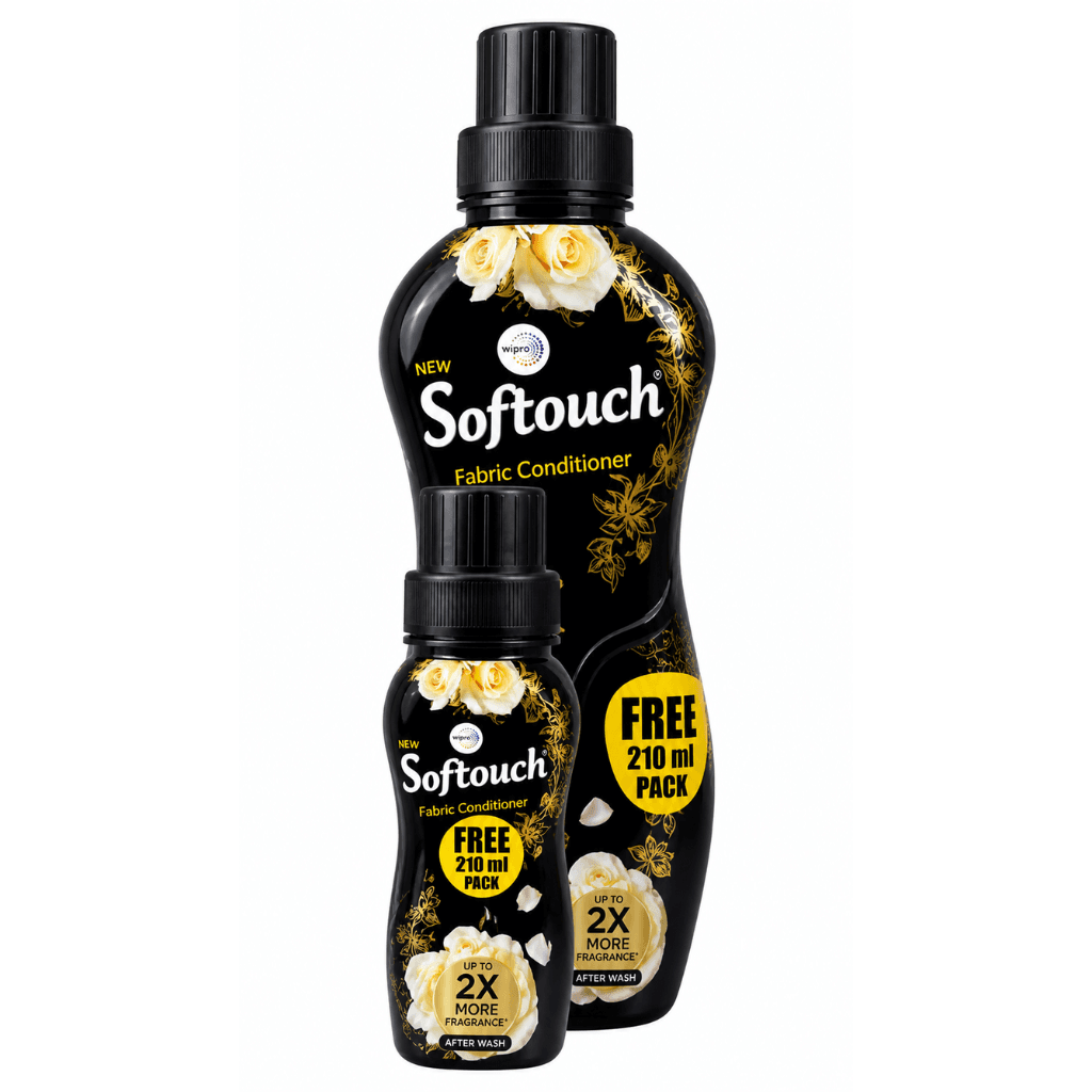 Softouch 2X French Perfume 800+210ml Fabric Conditioner with French Rose & Jasmine| After Wash Liquid Fabric Softener with Long-Lasting Fragrance| Suitable for All Clothes
