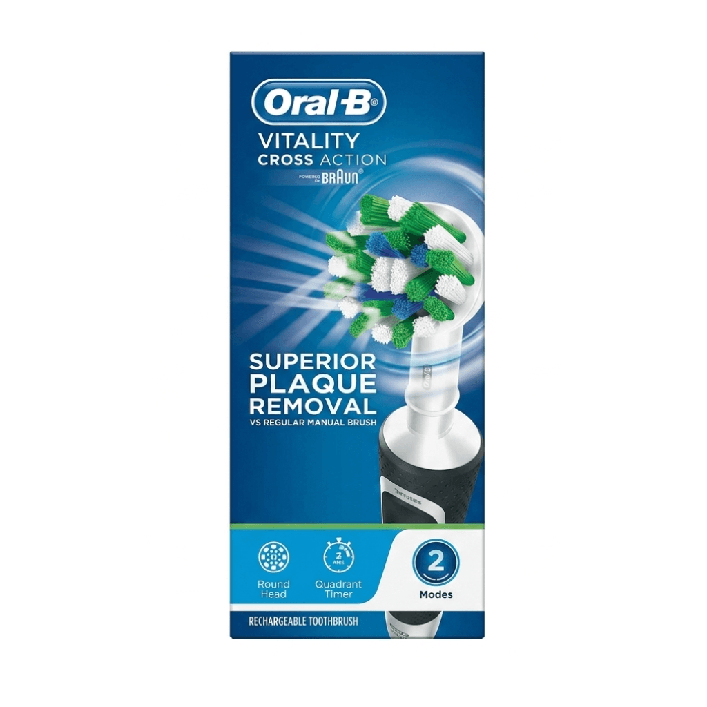Oral-B Vitality Cross Action Braun Superior Plaque Removal vs Regular Manual Brush