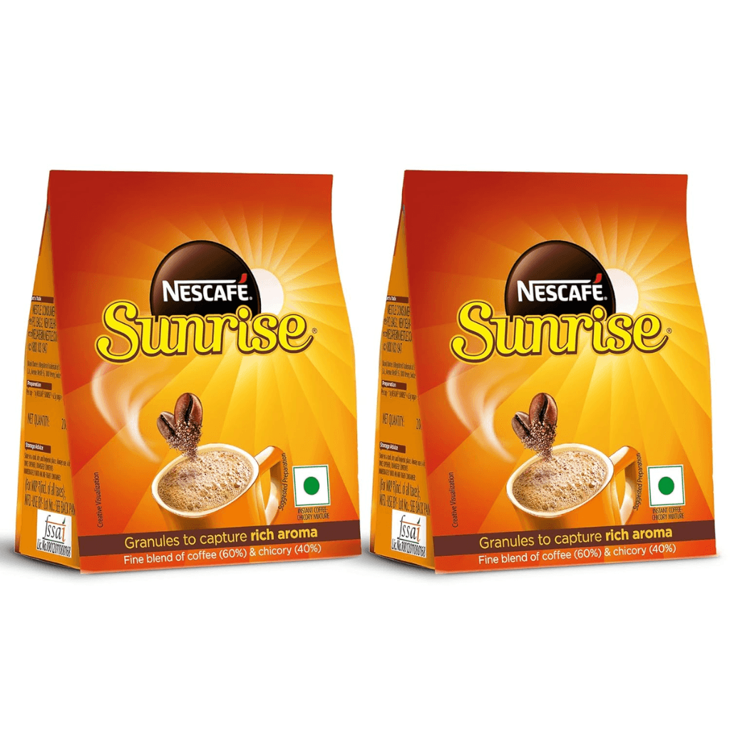 Sunrise Instant Coffee Powder|Strong Taste For The Perfect Start To Your Day|Coffee Chicory-Mix|Stabilo Pack Bag