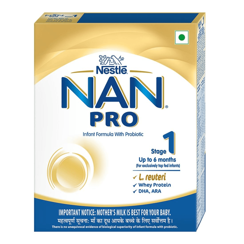 Nestlé NAN PRO 1 Infant Formula with Probiotic (Up to 6 months), Stage 1Pouch in Box