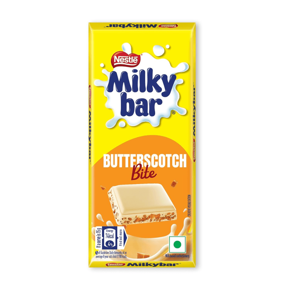 Nestlé Milky bar Mould Butterscotch Bite, Yummy & Creamy Treat, 45g