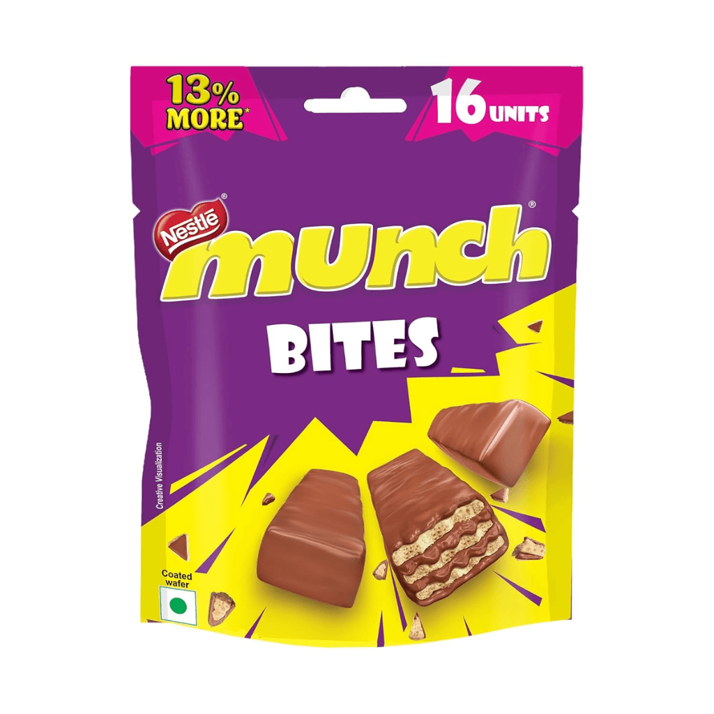 NESTLE MUNCH Bites, Choco Coated Crunchy Wafer Share Pack 168.3g