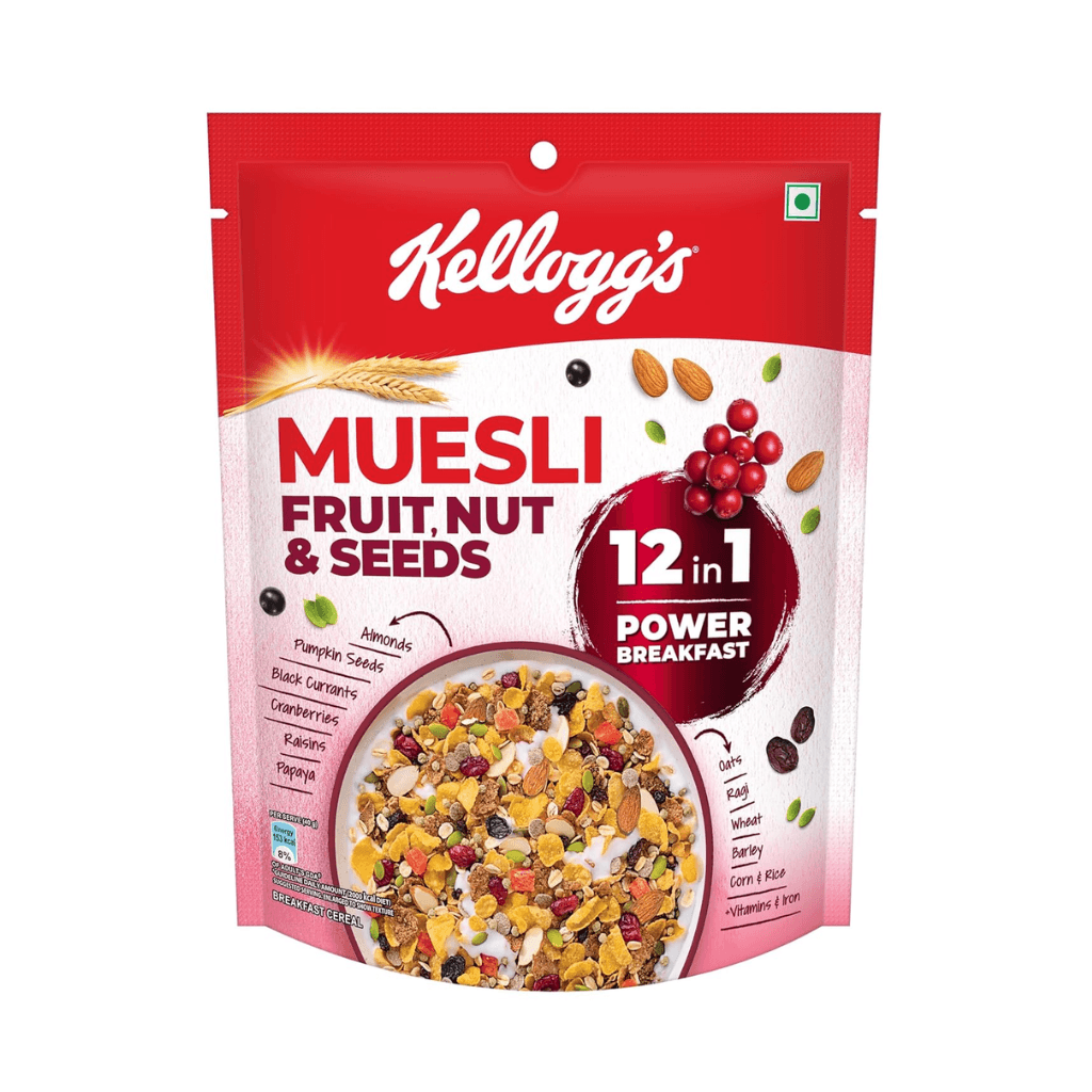 Kellogg's Muesli Fruit Nut & Seeds | 12 In 1 Power Breakfast | 240g