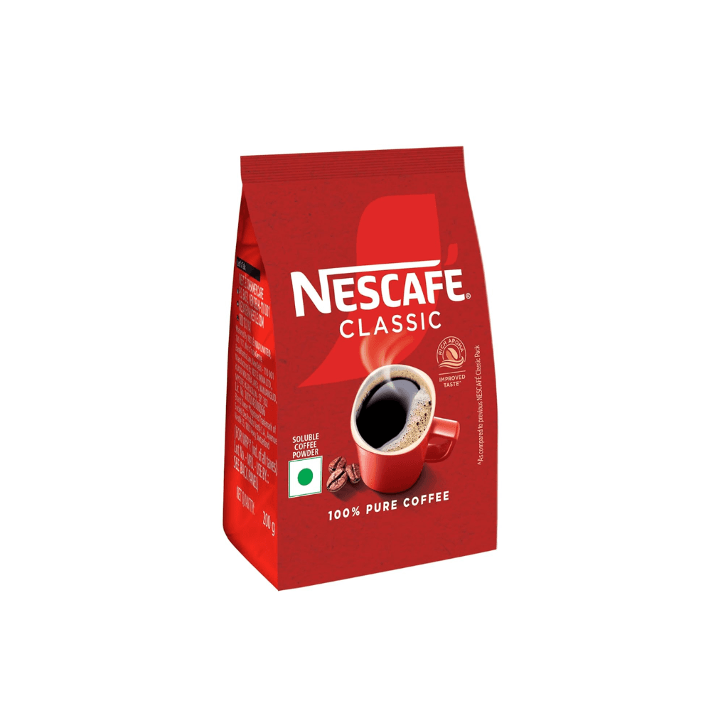 NESCAFE Classic Instant Coffee Powder 100% Pure Coffee | 200g Pouch