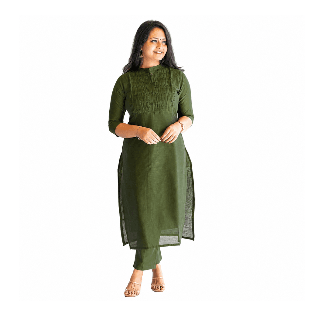 KURTI A-JF(with lining) GREEN AURA