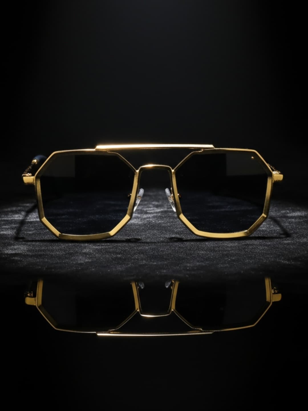 Framesvista Vintage Silver Hexagon Style Metal Sunglasses