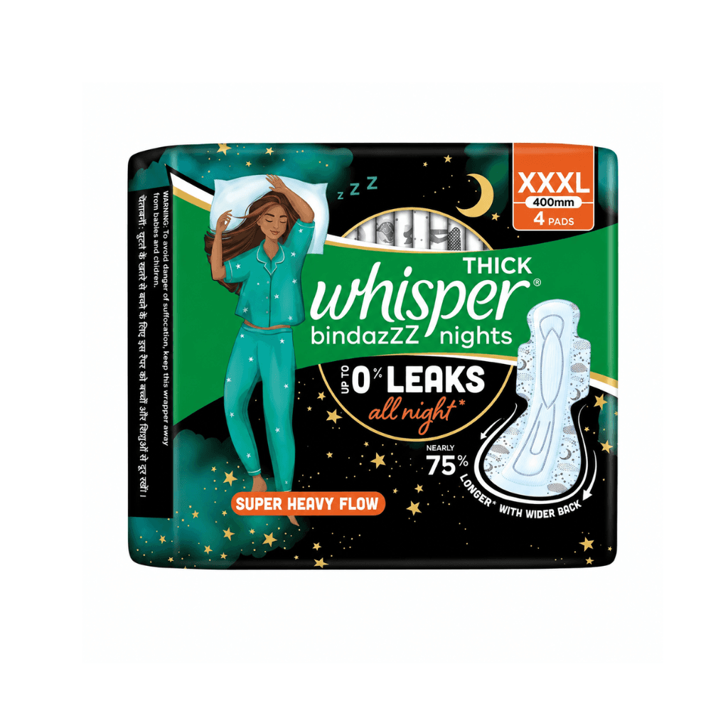 Whisper Bindazzz Nights 4 XXXL Sanitary Pads