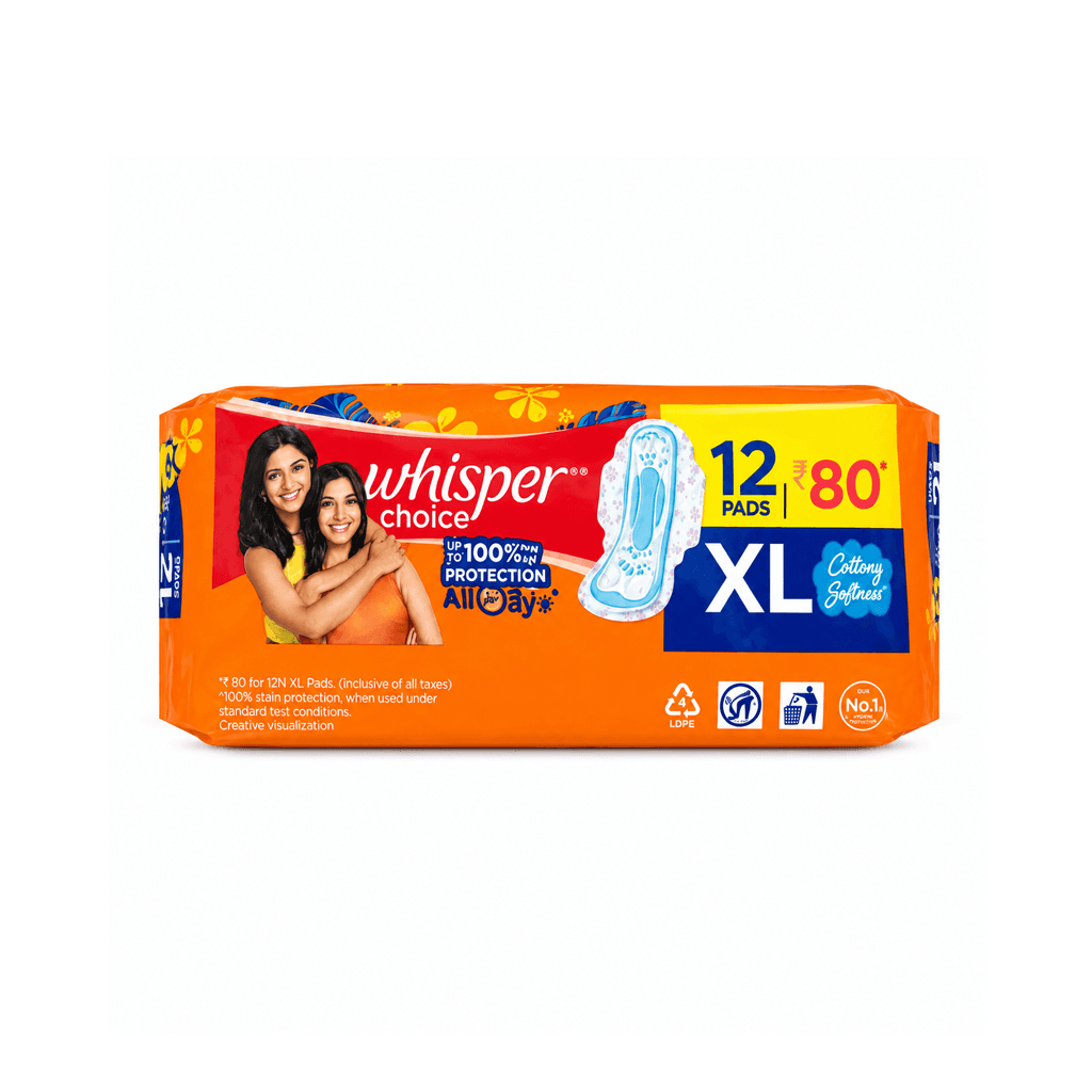 WHISPER CHOICE XL COTTONY SOFTNESS 12s