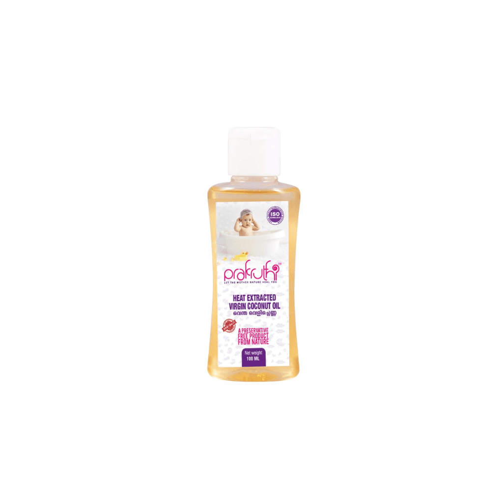 Prakruthi Pure Baby Massage Oil | Heat Extracted Virgin Coconut Oil (Ventha Velichenna) | Traditional | For Newborns, Babies, Toddlers | Urukku Velichenna | Nourish, Protect, Boost Immunity | 100 ml