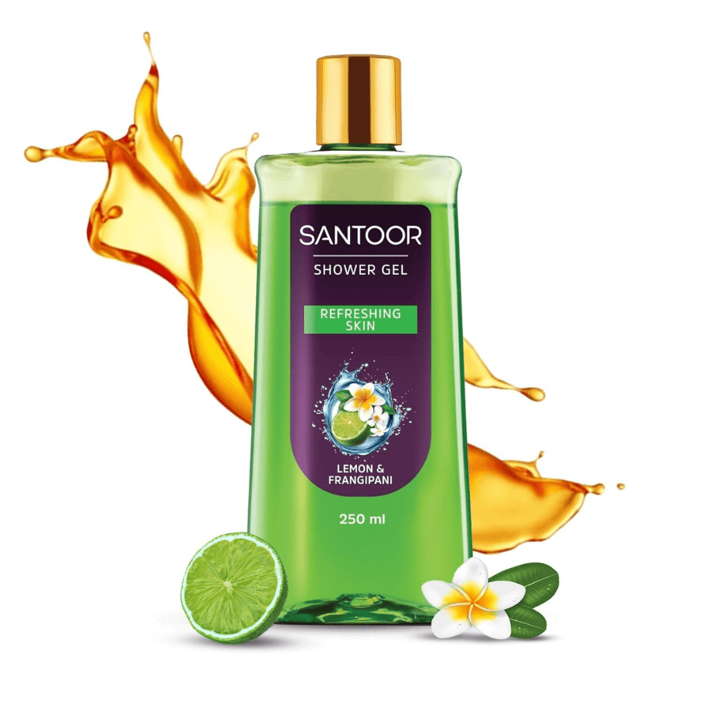SANTOOR REFRESHING SHOWER GEL WITH NATURAL LEMON & FRANGIPANI EXTRACTS 250 ML