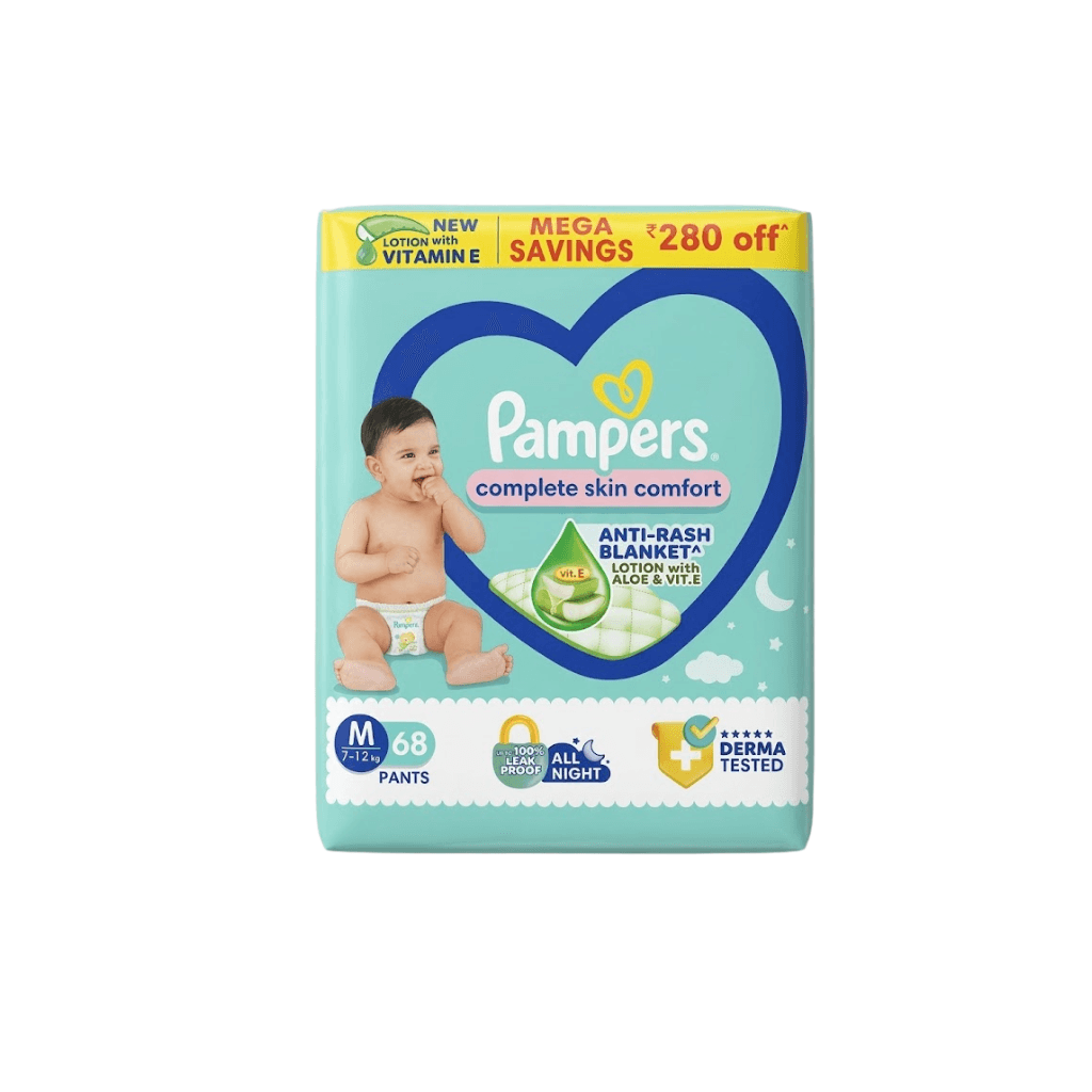 Pampers complete skin comfort medium 68 pants ,7-12KG
