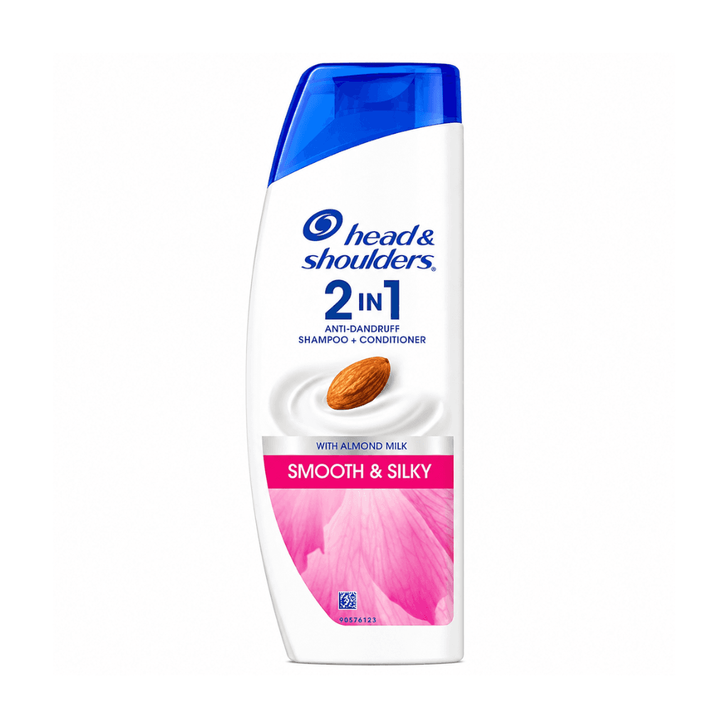 Head & Shoulders 2-in-1 Smooth and Silky Anti Dandruff Shampoo + Conditioner for Women & Men, With Almond Milk 340ml