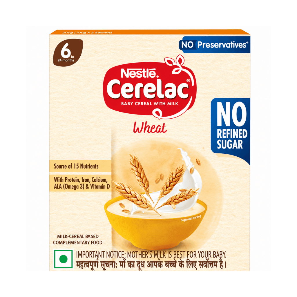 CERELAC Baby Food Cereal | No Refined Sugar | No Preservatives | Wheat for 6 to 24 Months Baby | Omega 3 Iron Protein Calcium Vitamin D for Babies | Instant Cereal | 300g
