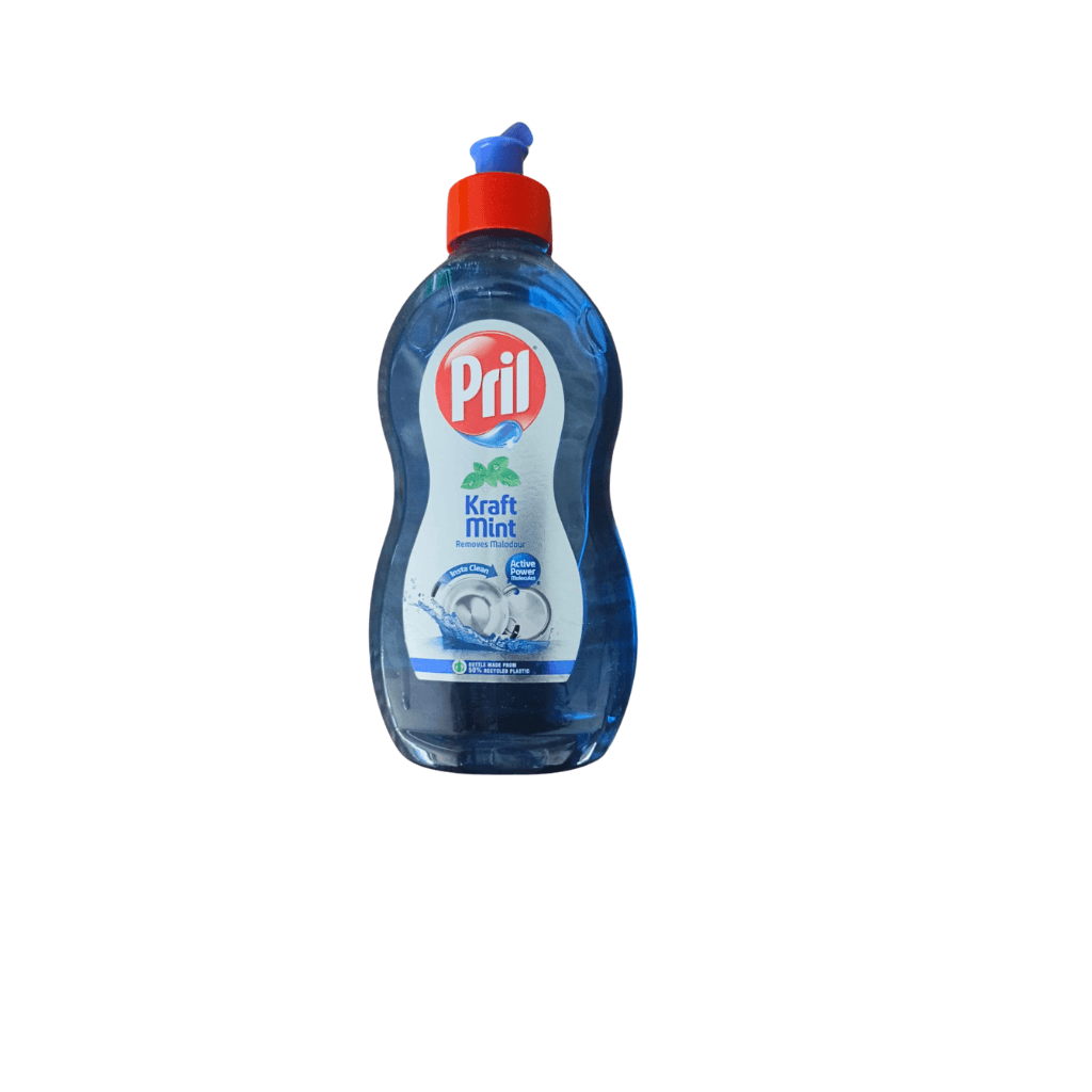 Pril Kraft Mint Liquid Dishwash Gel - 425ml - Malodour Removal Specialist | Insta Clean | Suitable for cleaning Non-Veg Cooked Utensils or Strong Smelling Food was served | Zero White Residue