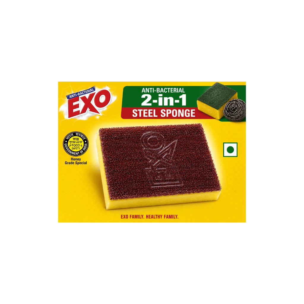 EXO Anti-Bacterial 2-in-1 Steel Sponge