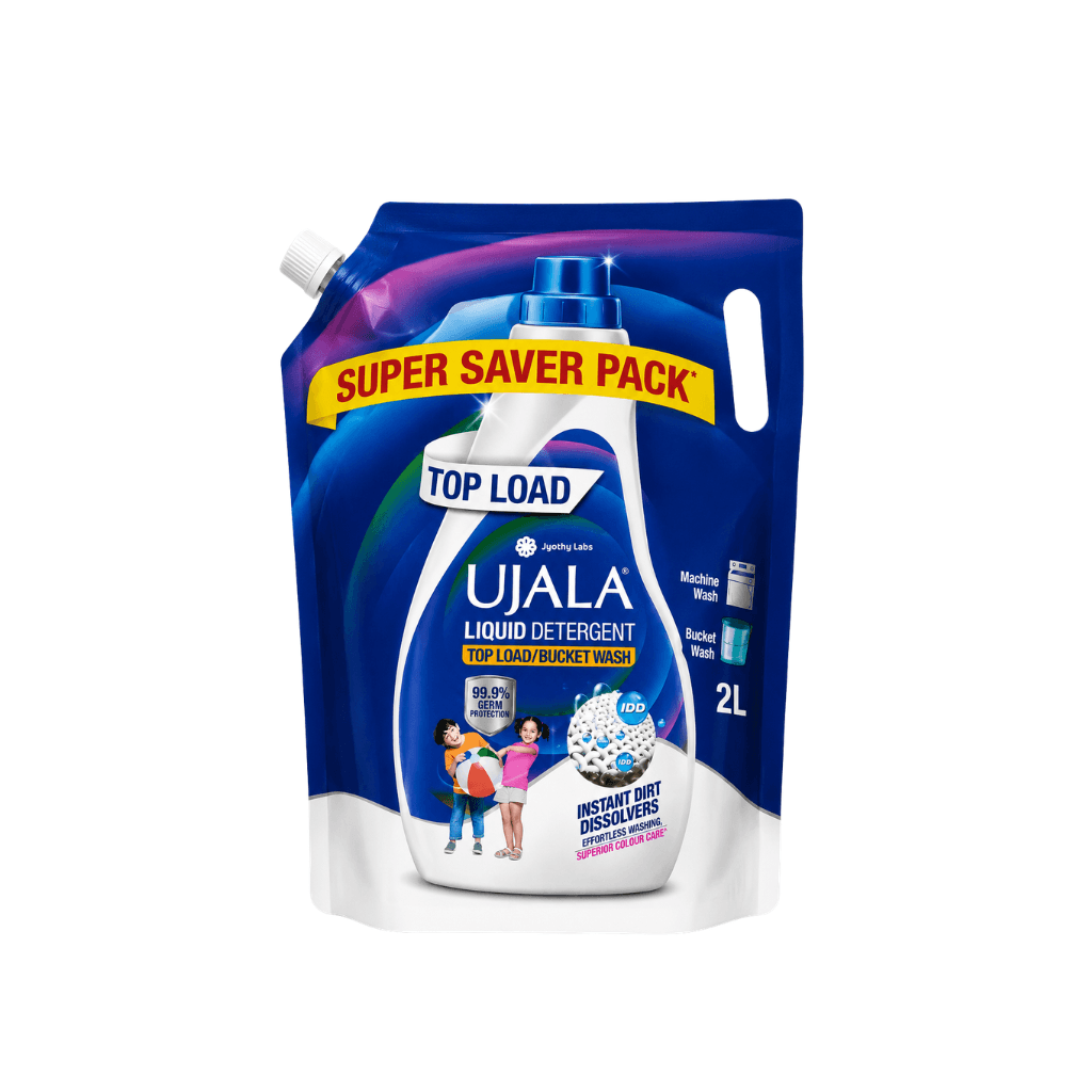 Ujala Top Load Liquid Detergent Mega Saver 2L Refill Pack | Designed For Tough Dirt Removal | Superior Colour Care with Refreshing Fragrance | Ideal for Bucket Wash and Top Load Washing Machines