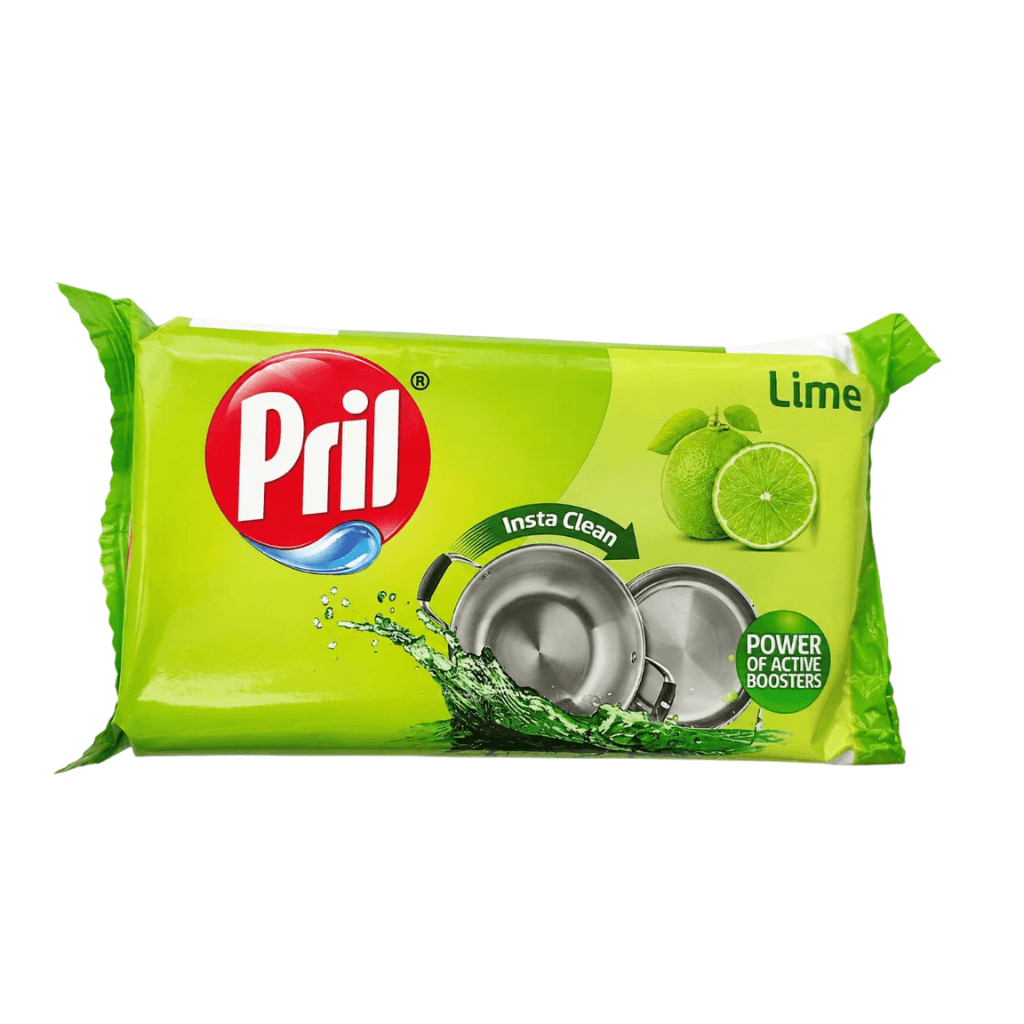 Pril Dishwash Bar 400gm X 3 | Dish Cleaner with Goodness of Lime | Removes Tough Stains and Malodour | With the Power of Active Boosters | Leaves No Residue, Grease Cleaner For All Utensils