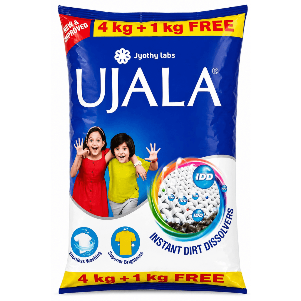 UJALA Laundry Detergent Powder 4Kg + 1Kg | Laundry Detergent Powder with Power of Instant Dirt Dissolvers | Detergent Powder for Effortless Washing & Superior Brightness