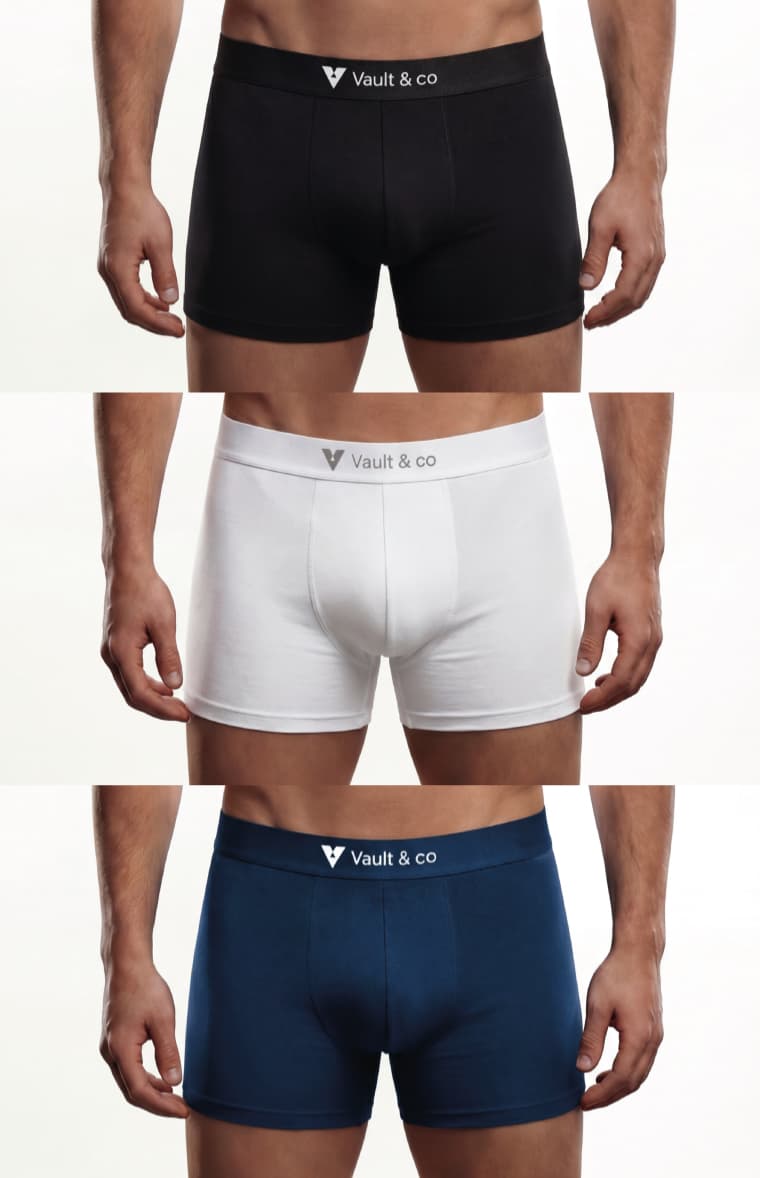  VAULT & CO MEN'S COTTON CLASSIC TRUNK–  PACK OF 3