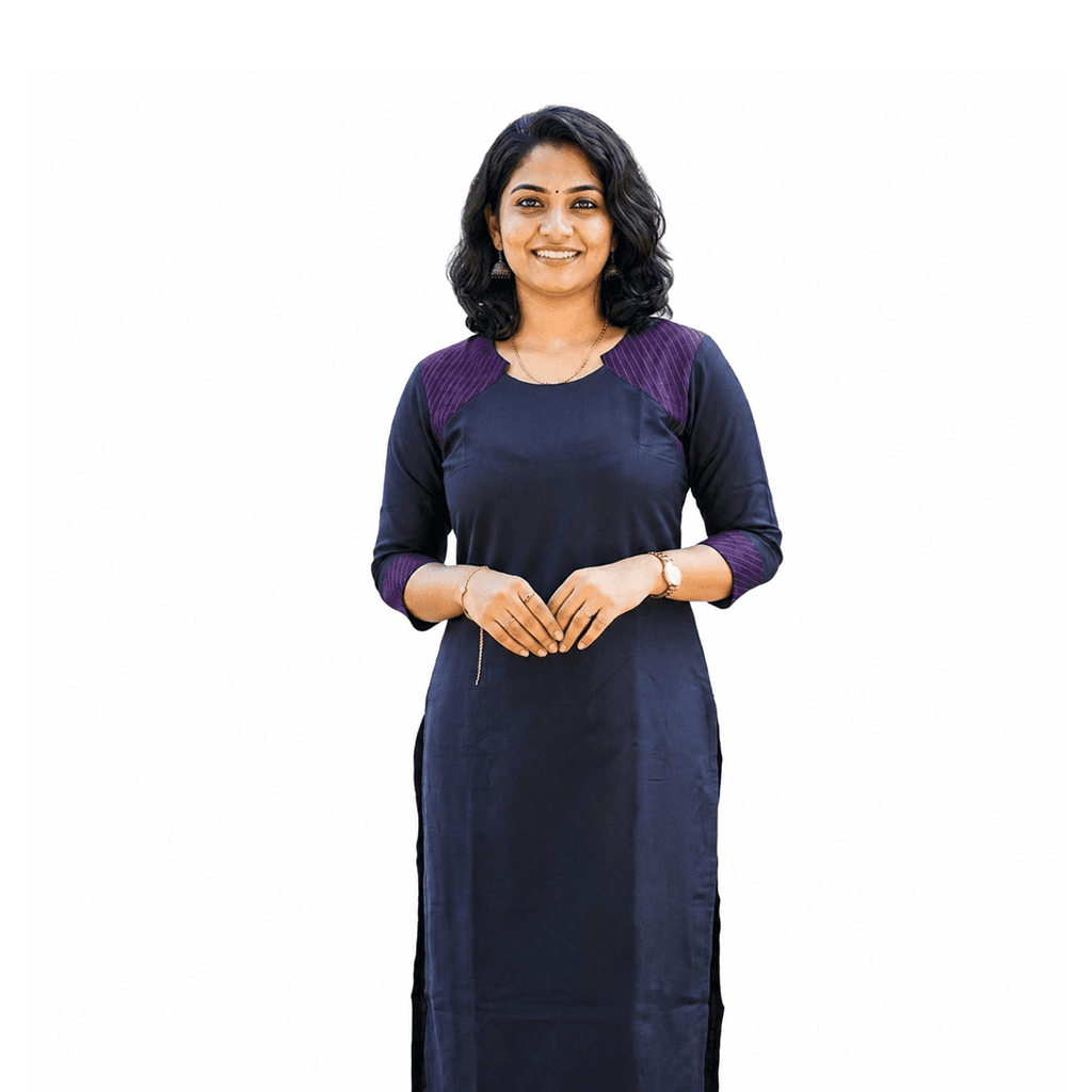  INDIGO ROYAL KURTI(WITH LINING)