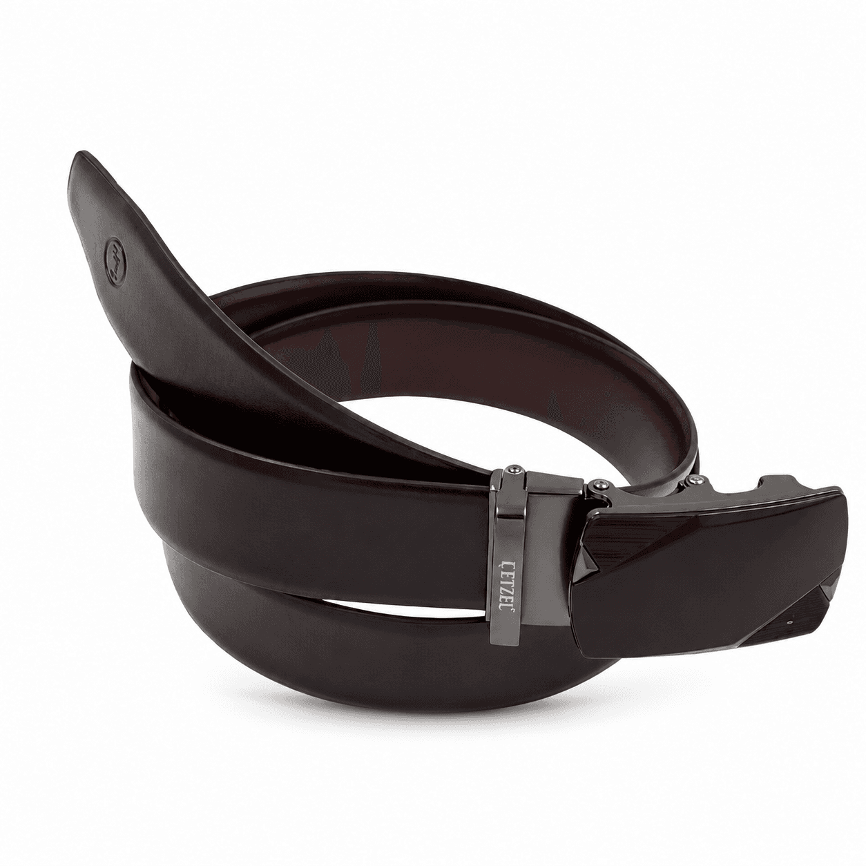 ETZEL - GENUINE LEATHER REVERSIBLE BELT WITH AUTO BUCKLE (BLACK/BROWN) – RB774