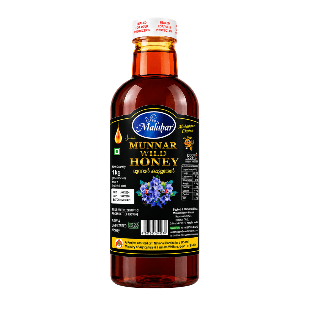 MALABARHONEY -  Munnar Wild Honey 1kg – Raw & Unfiltered Natural Honey