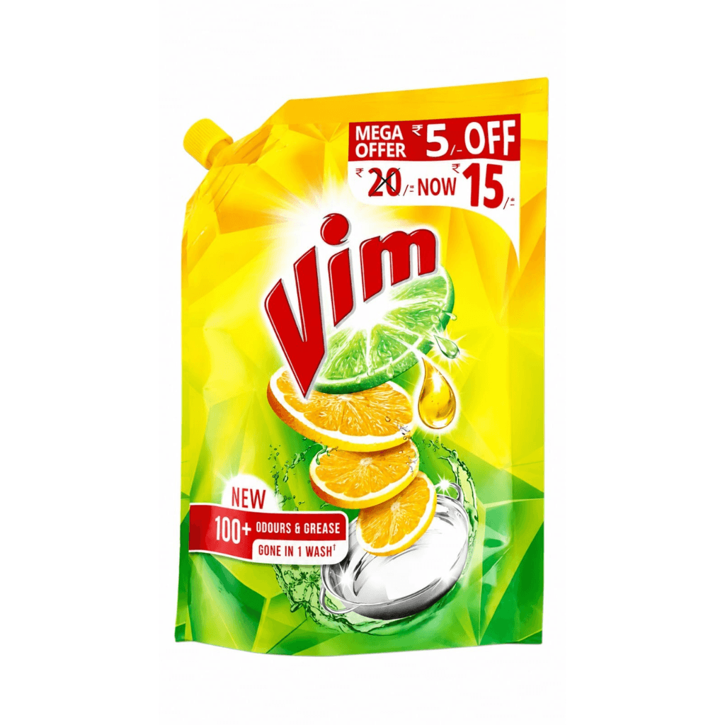  Vim Dishwash Liquid Gel Lemon 115 ml Refill Pouch
