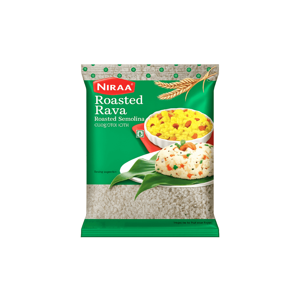Niraa Roasted Rava| Ready to Cook with No Added Preservatives and Colour| Hygienically Packed 1kg