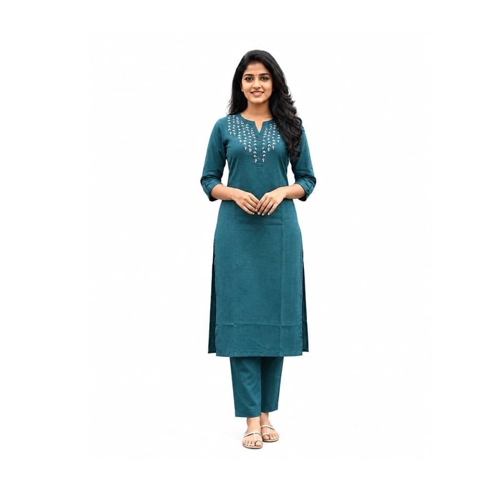  PEACOK GREEN KURTI (WITH LINING)