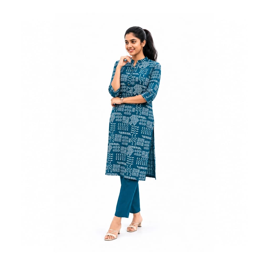 KURTI A-NH (with lining code set) (1) TEEL GREEN 