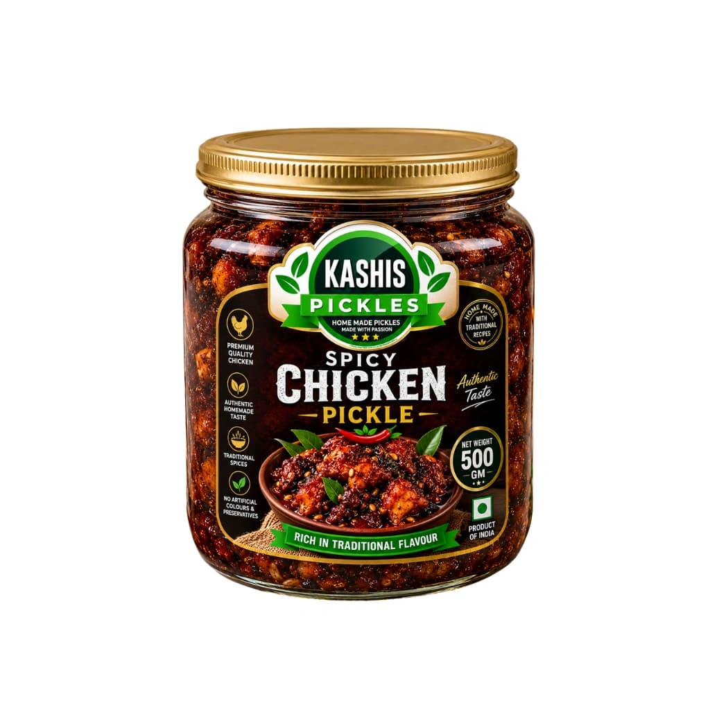 KASHIS PICKLE - SPICY CHICKEN PICKLE  500GM