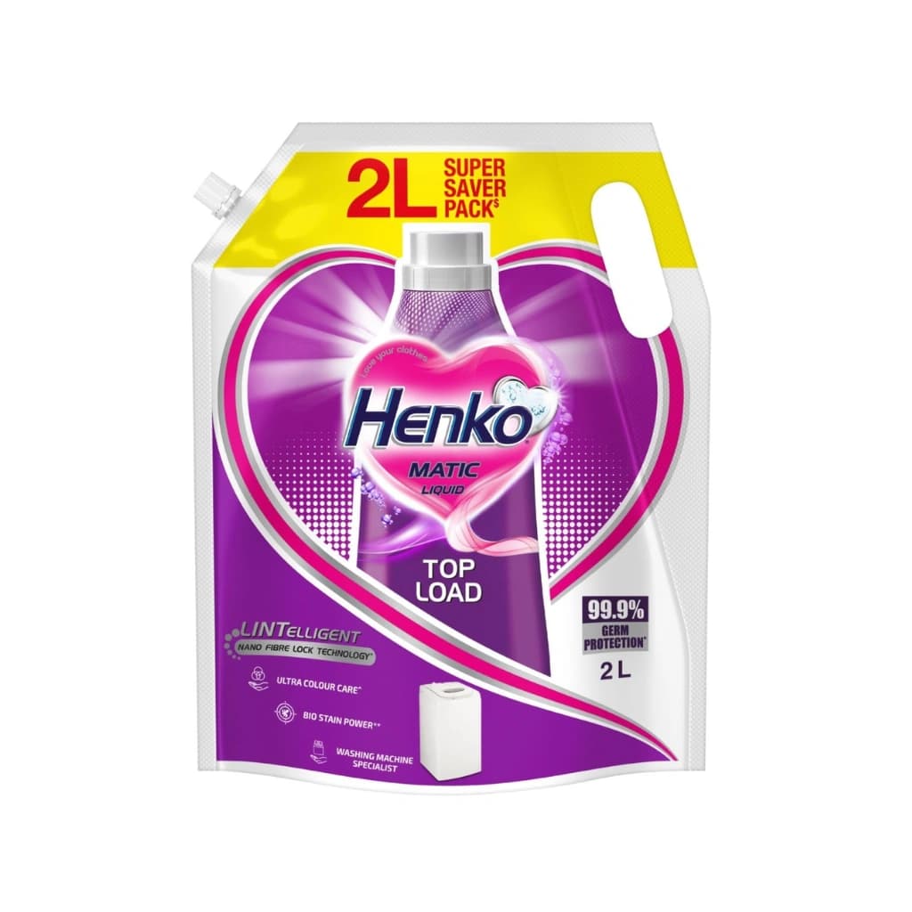 HENKO MATIC TOP LOAD LIQUID DETERGENT 2L REFILL POUCH