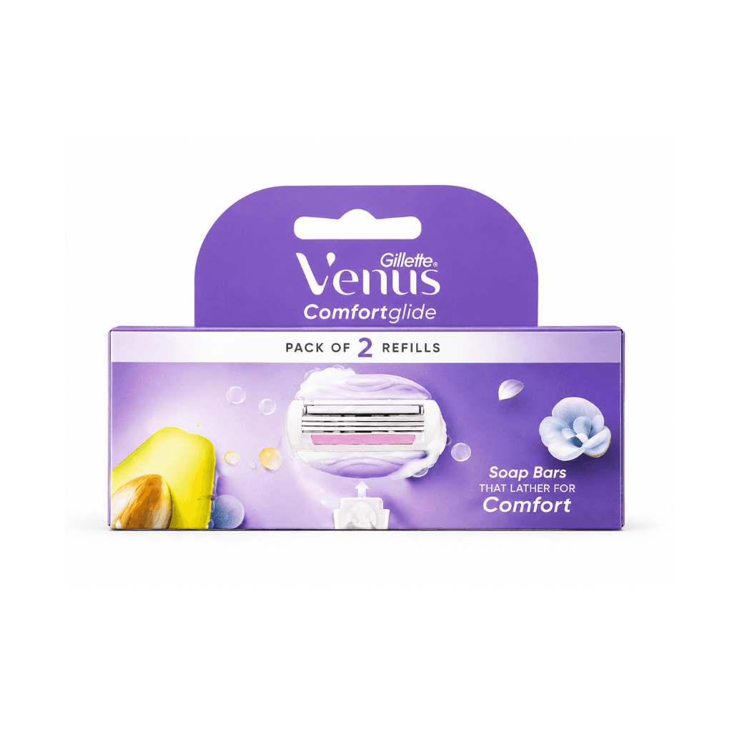 GILLETTE VENUS COMFORTQLIDET  SOAP BARS THAT LATHER FOR COMFORT  PACK OF 2 REFILLS